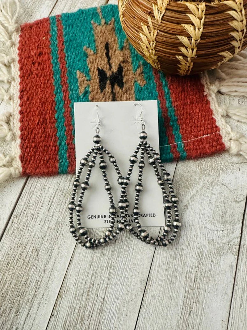 Navajo Sterling Silver Pearl Double Strand Beaded