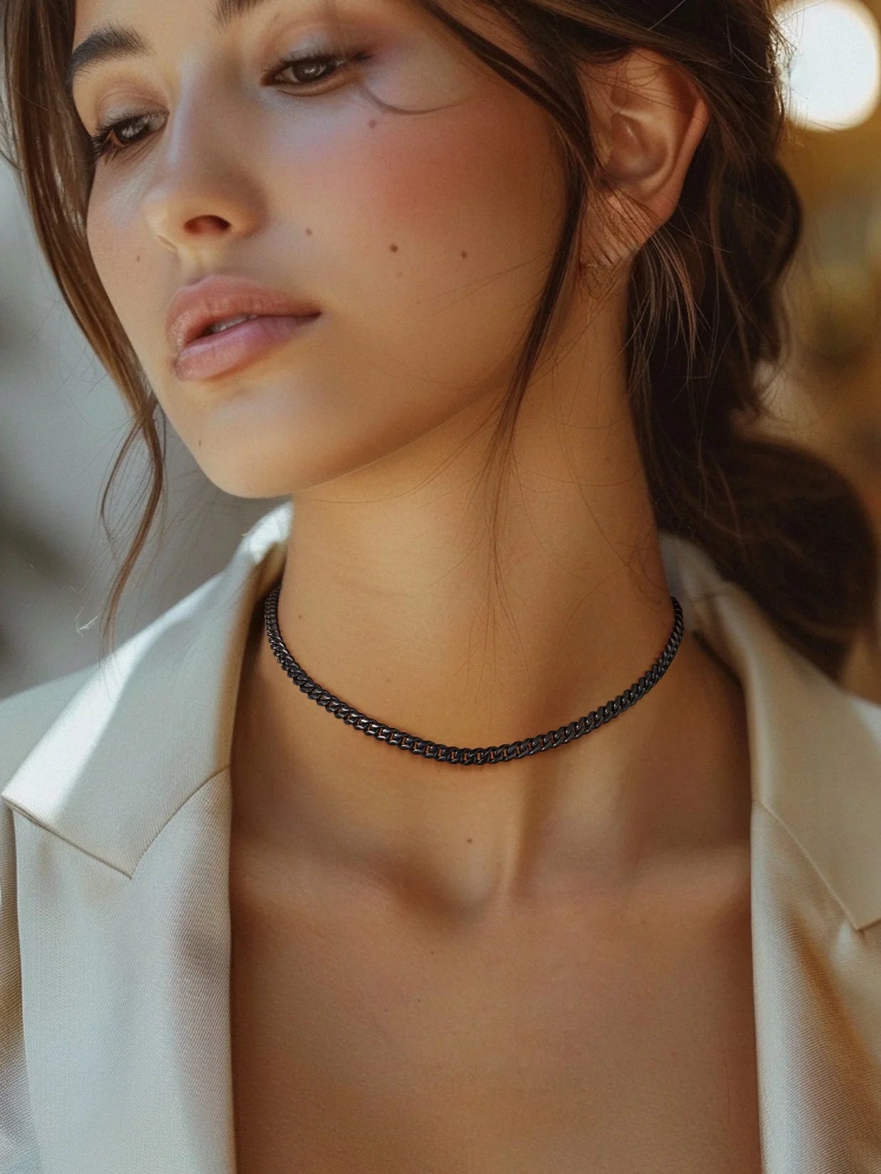 Mens Chain Stainless Steel Necklace Curb Cuban Link Neck Chains Mens Gifts