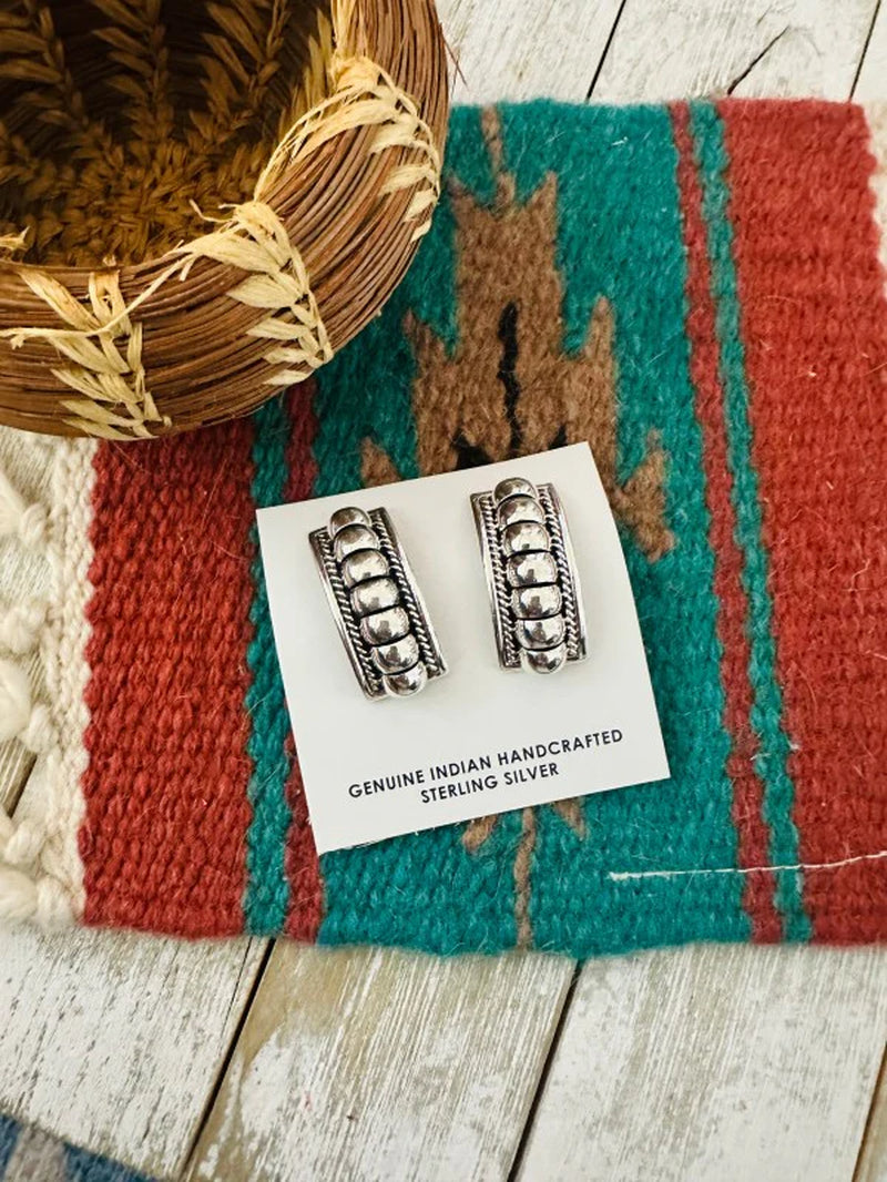 Navajo Rolled Sterling Silver Earrings