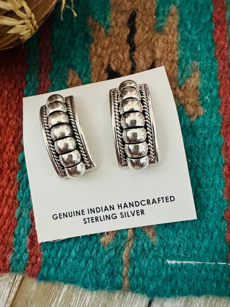 Navajo Rolled Sterling Silver Earrings
