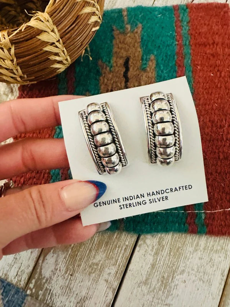 Navajo Rolled Sterling Silver Earrings