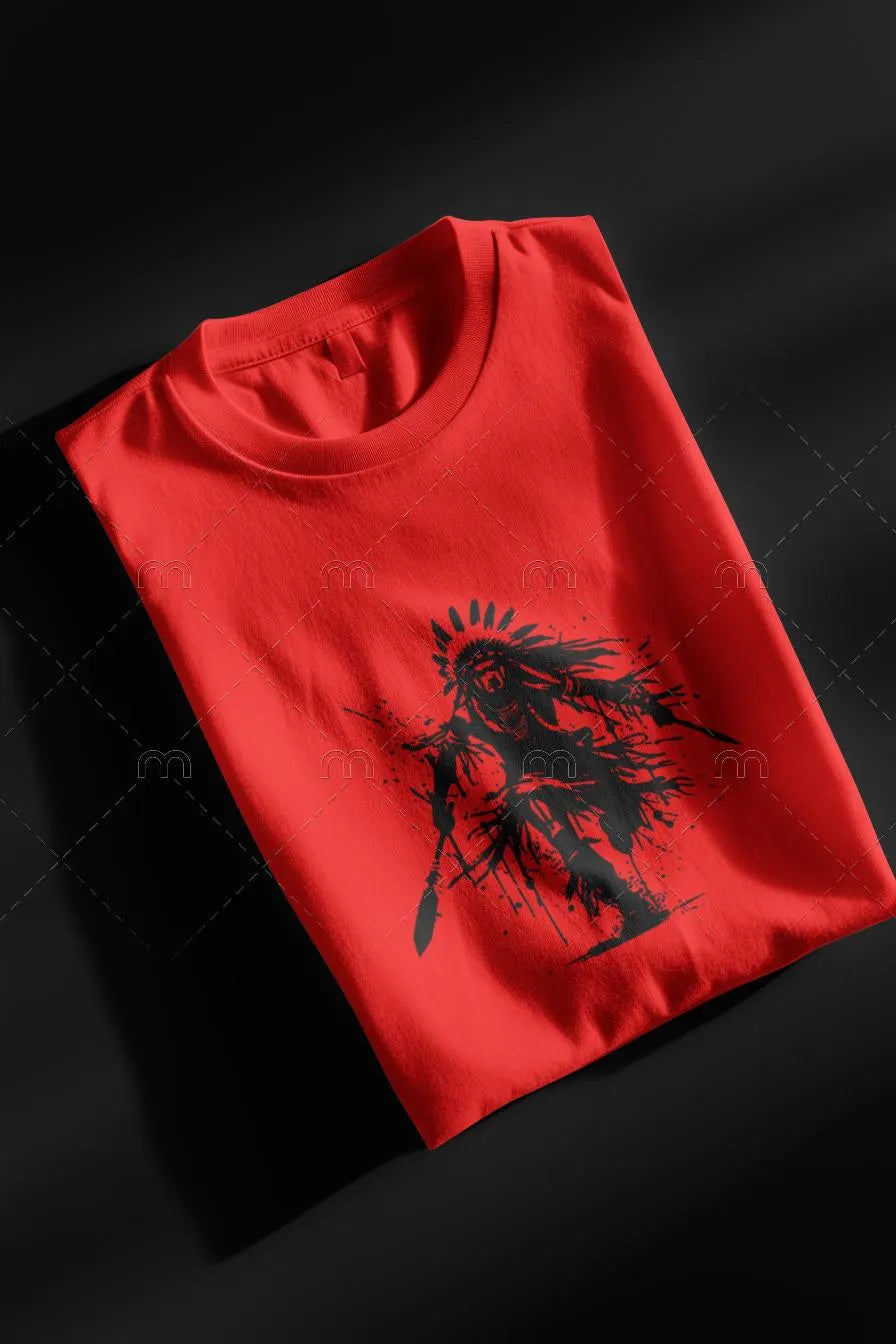 Native American Warrior Art Splash T-Shirt