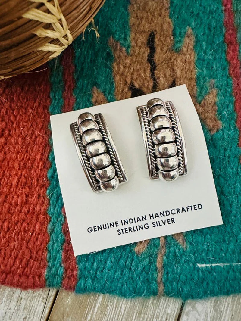 Navajo Rolled Sterling Silver Earrings