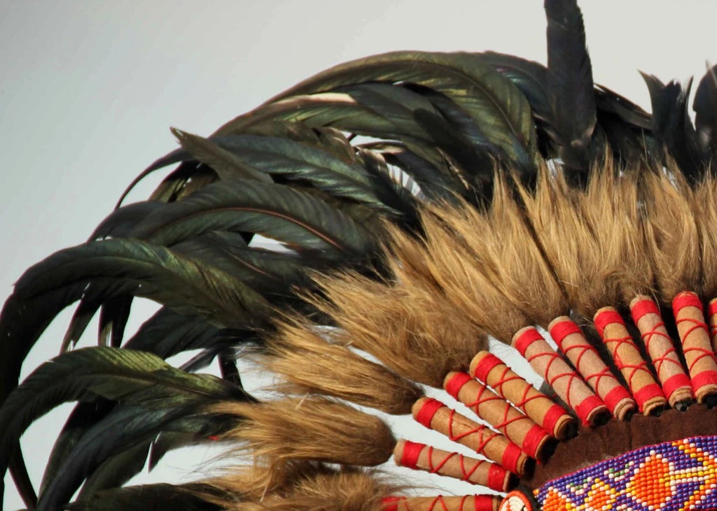 Feather Headdress: Short Warbonnet, Native American Style