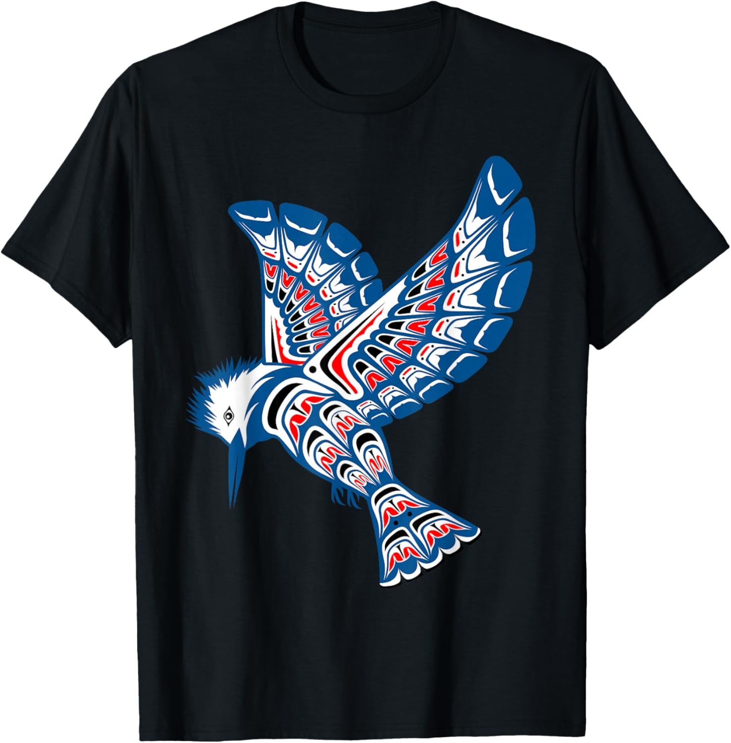 Native American Style Art Kingfisher Pacific Northwest T-Shirt