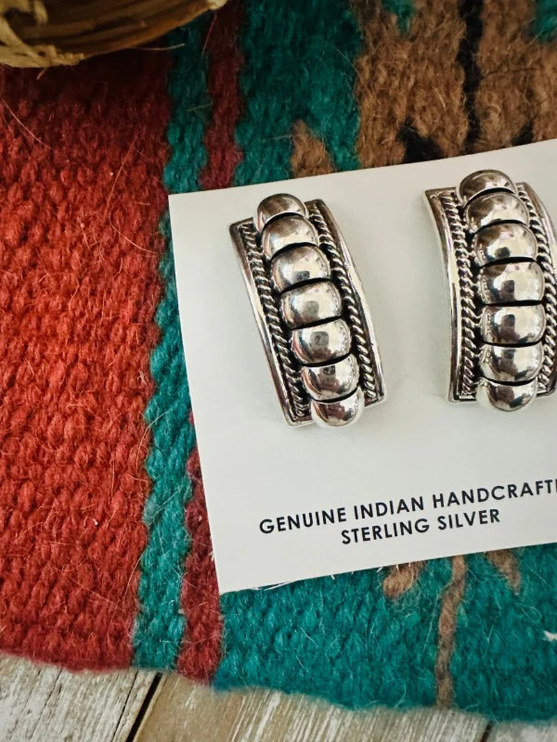 Navajo Rolled Sterling Silver Earrings