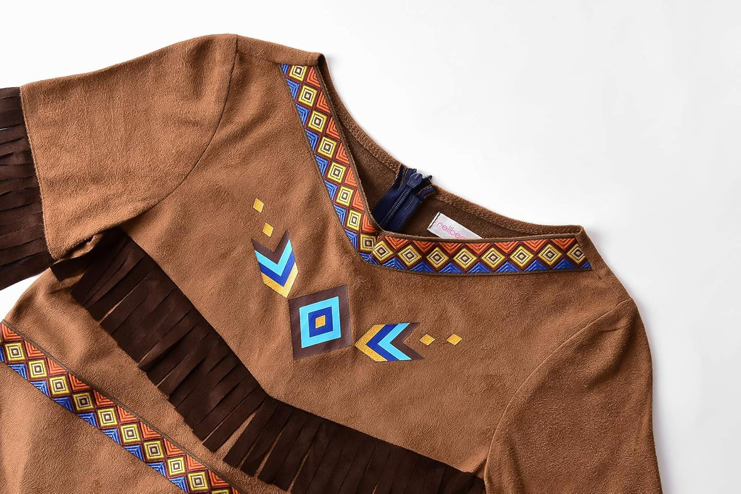 Girls Native Costume Kids Dress Outfit,140 Brown