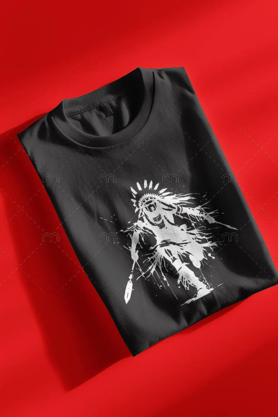 Native American Warrior Art Splash T-Shirt