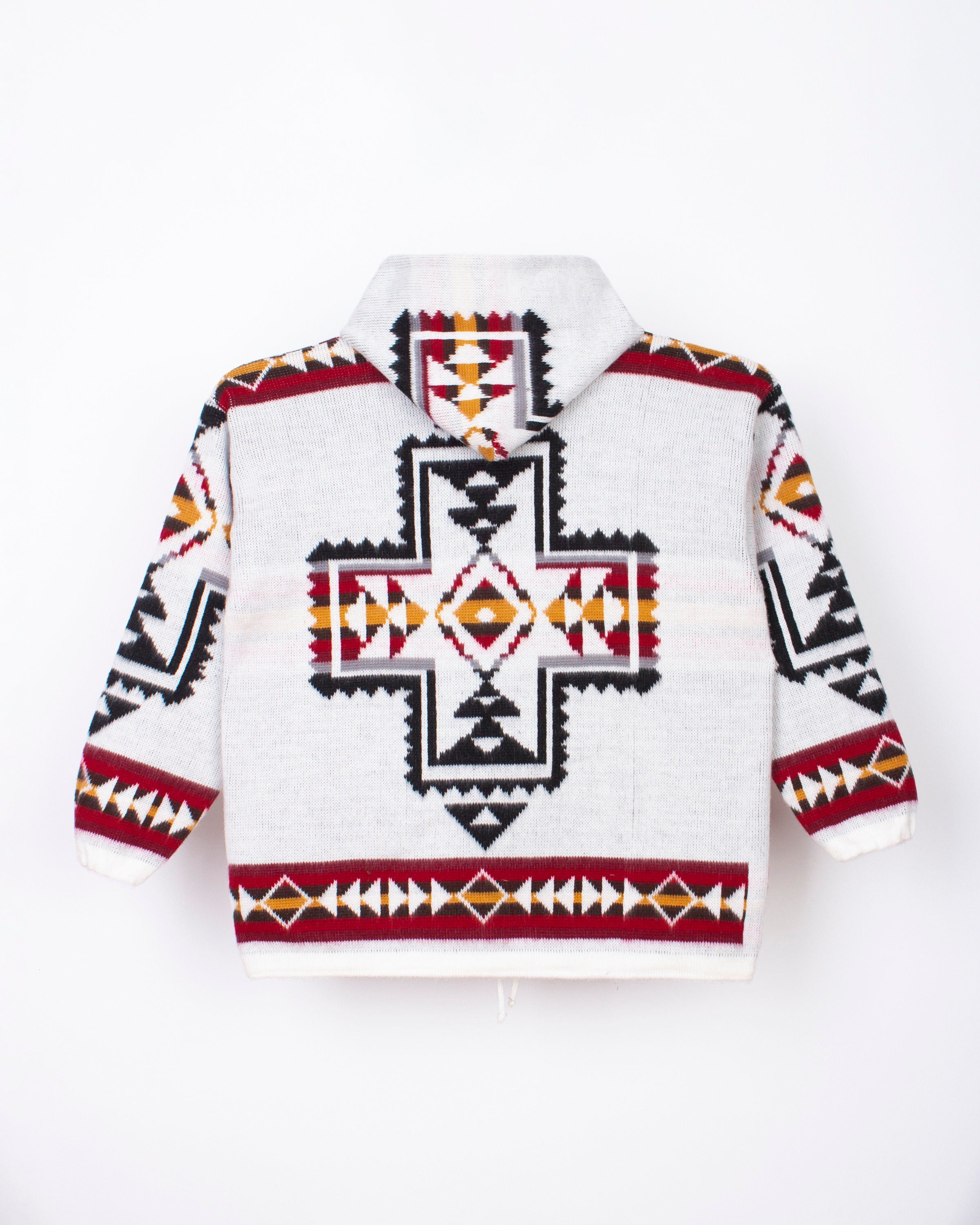 Native Southwestern Alpaca Wool Jacket: Boho Knit Coat, Native American Style