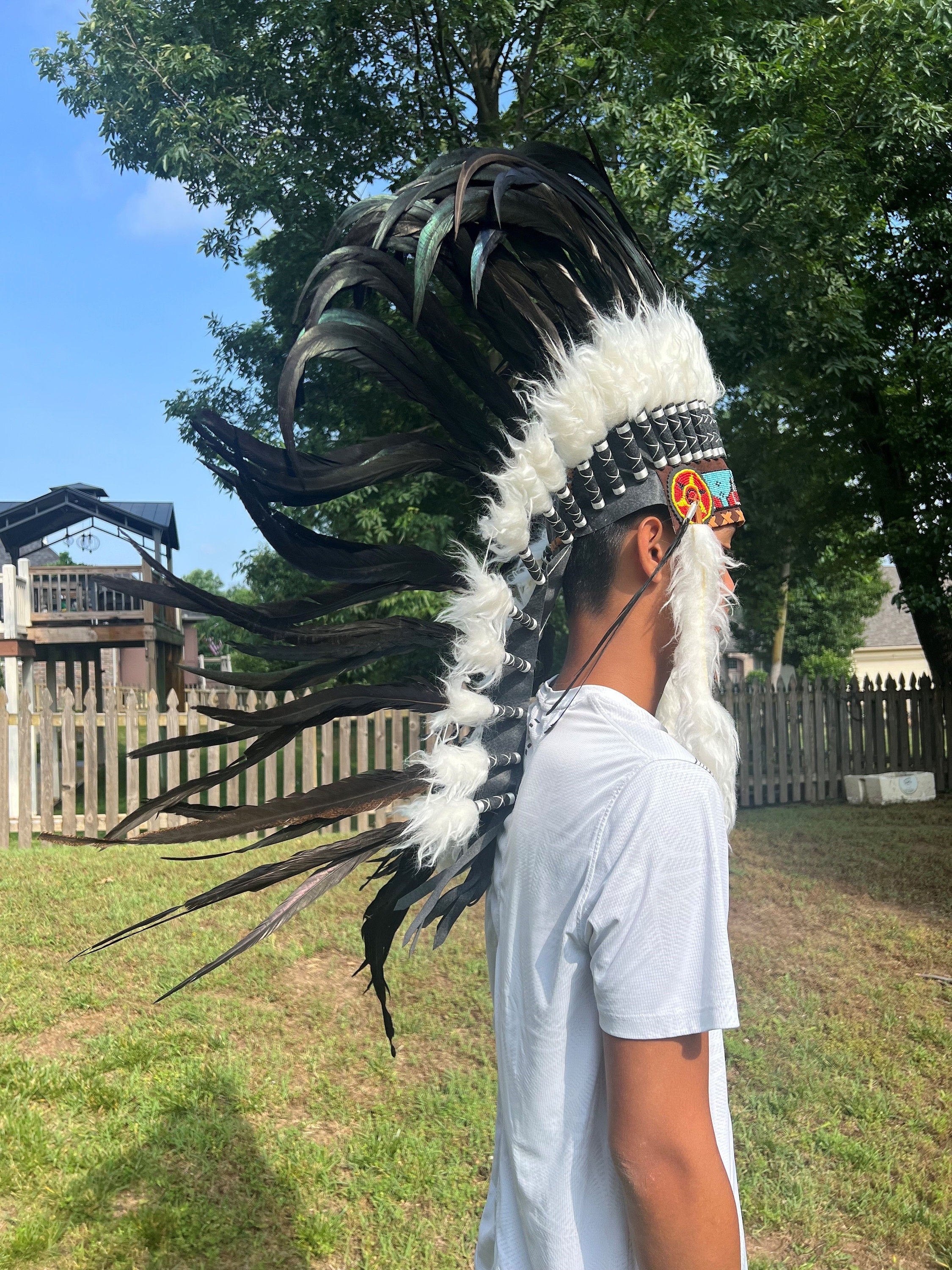 Warbonnet Chiefhats, Native American Indian Inspired, Feather Headdress
